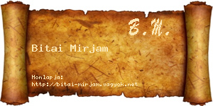 Bitai Mirjam névjegykártya